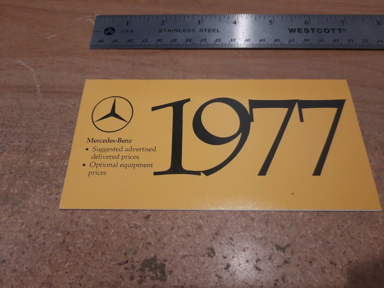 1977 Mercedes Benz Us Price Brochure Card 230 300 D 280e 450 450sel 450sl 450slc
