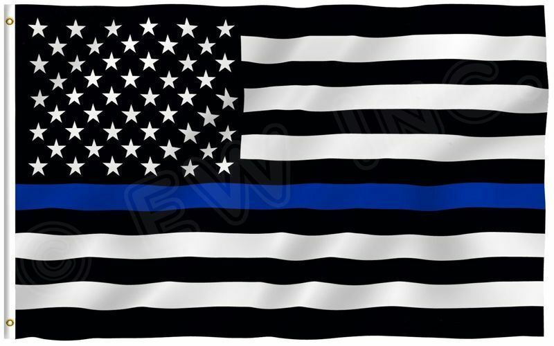 Quality Thin Blue Line American Police Flag 3x5' Fade Resistant Stars & Stripes