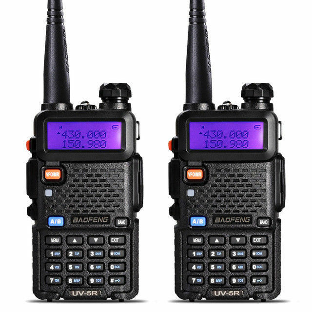 2pcs Baofeng Uv-5r Walkie Talkie Headset Vhf Uhf Ham Portable 2-way Radio Dcs
