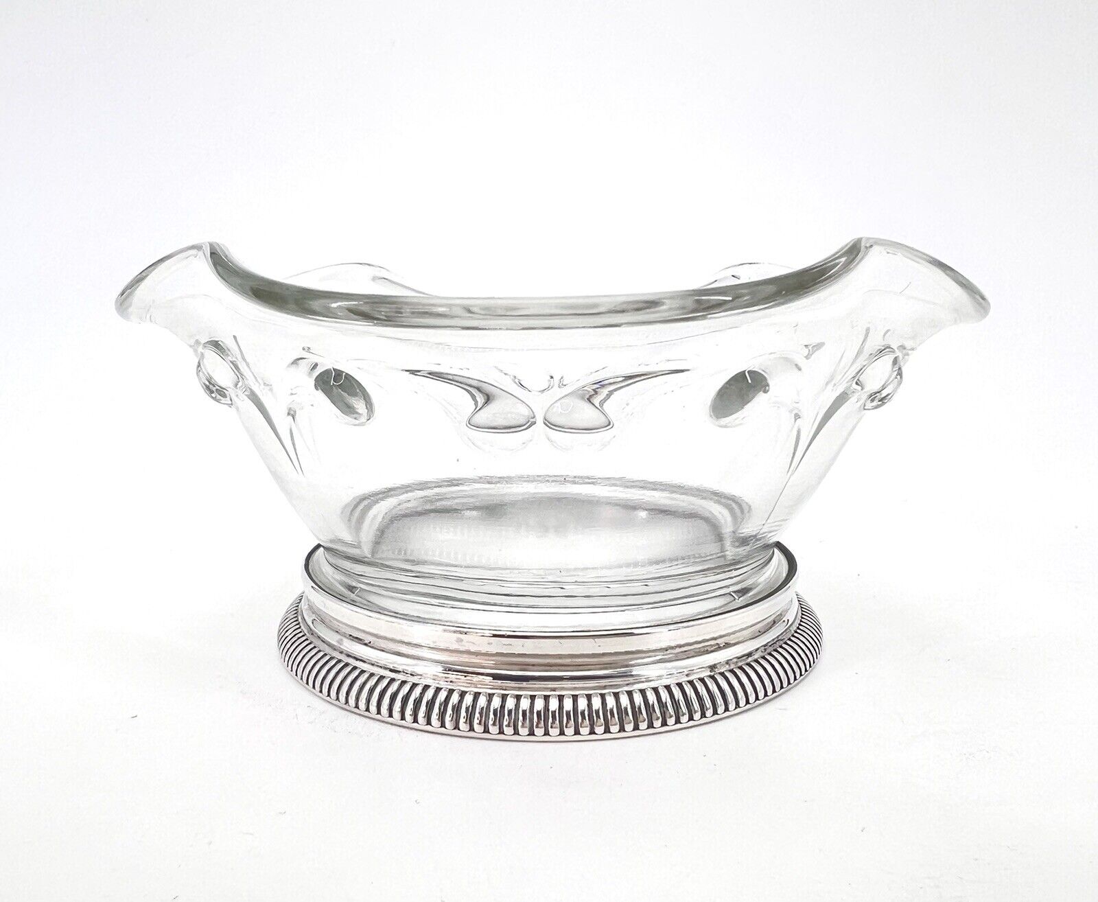 Vintage Glass Bowl With Sterling Silver Base