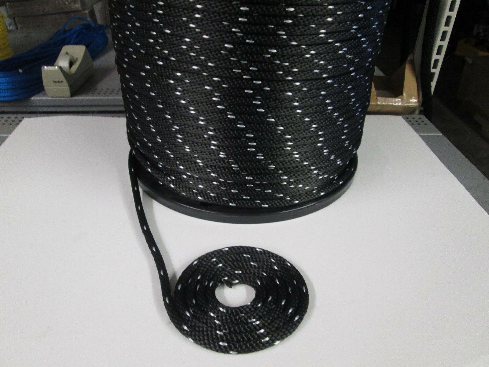 Anchor Rope,dock Line,rigging 3/8" X 100' Black Usa Polyester 3000lb Dirt Cheap!
