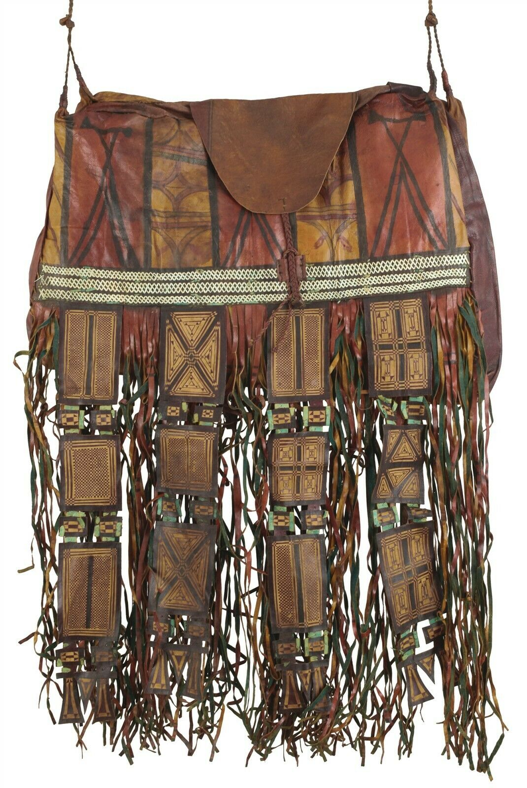 Old African Tuareg Leather Camel Horse Bag From Niger Peul Fulani Sahara Art