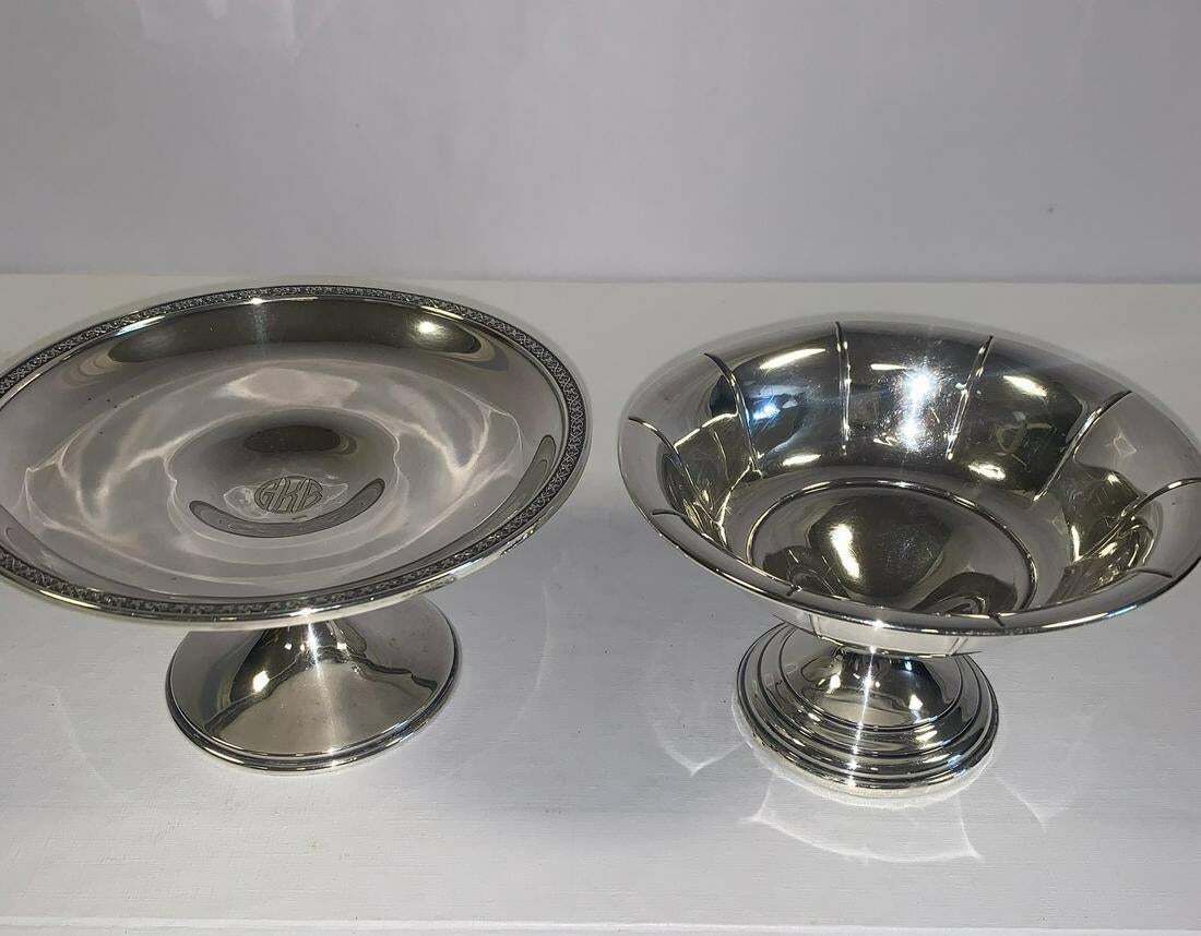 Vintage 2 Sterling Silver Candy Dishes/bowls 1 Weighted 1 Solid St.silver 10.7oz