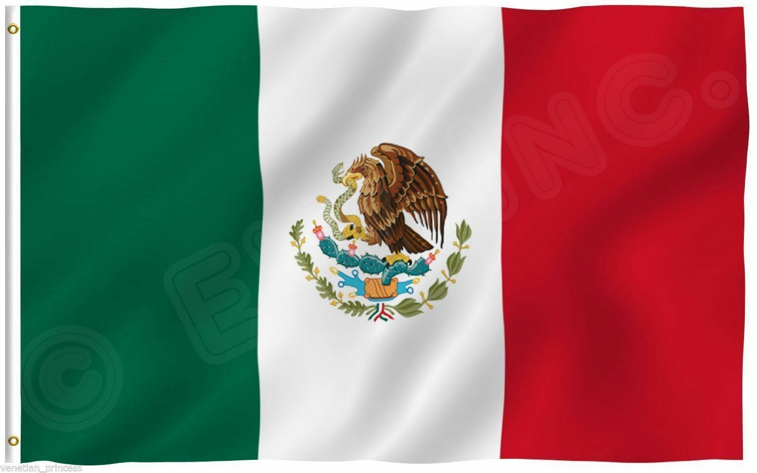 New 3’x5’ Polyester Mexico Flag Mexican Country Outdoor Banner Grommets