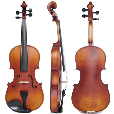 4/4 Full Size Handmade Violin Stradivari Copy Style Fiddle Case Bow Set