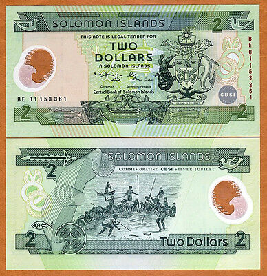 Solomon Islands, $2 (2001),  Pick 23, Polymer, Unc > Commemorative