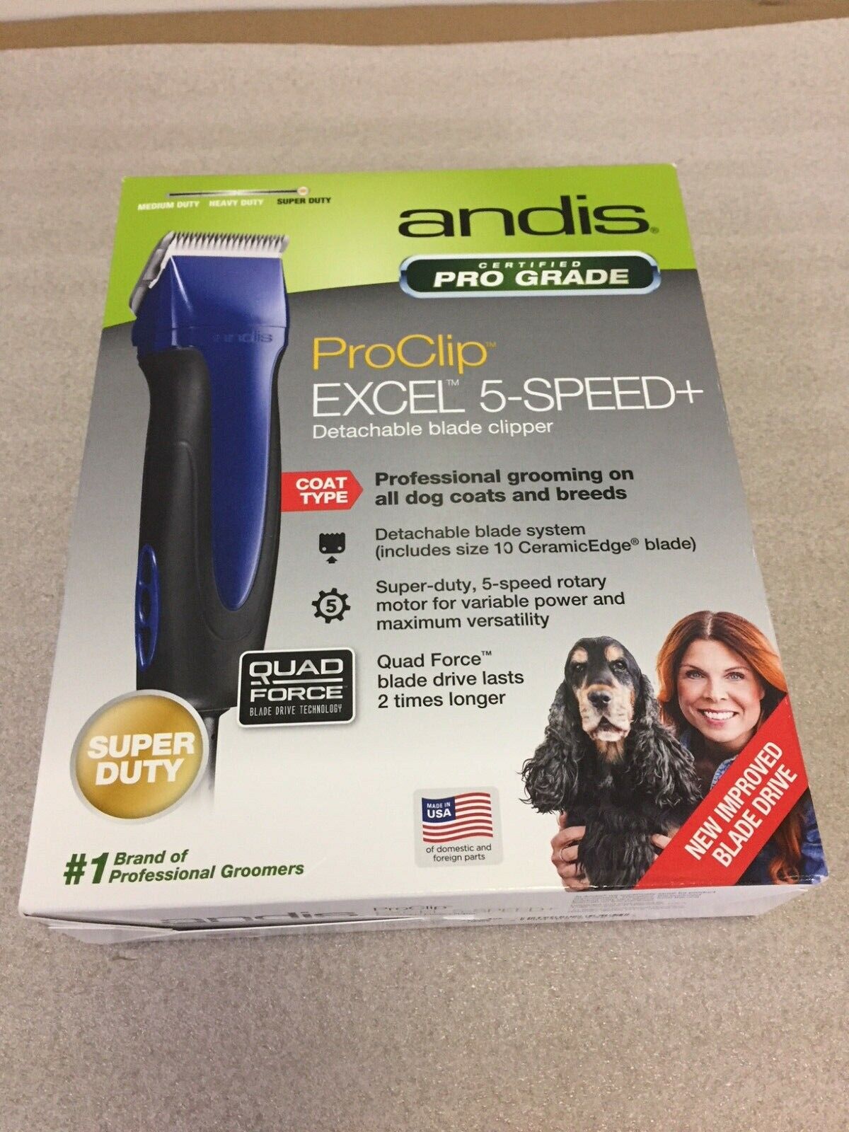 Andis Pro Clip Excel 5-speed Item #65325 Model-smc Blue New # 3254
