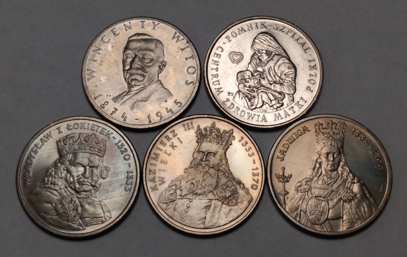 Lot Of 5x Coins Of Poland 100 Zlotych - 1984 1985 1986 1987 1988 - Polish Rulers