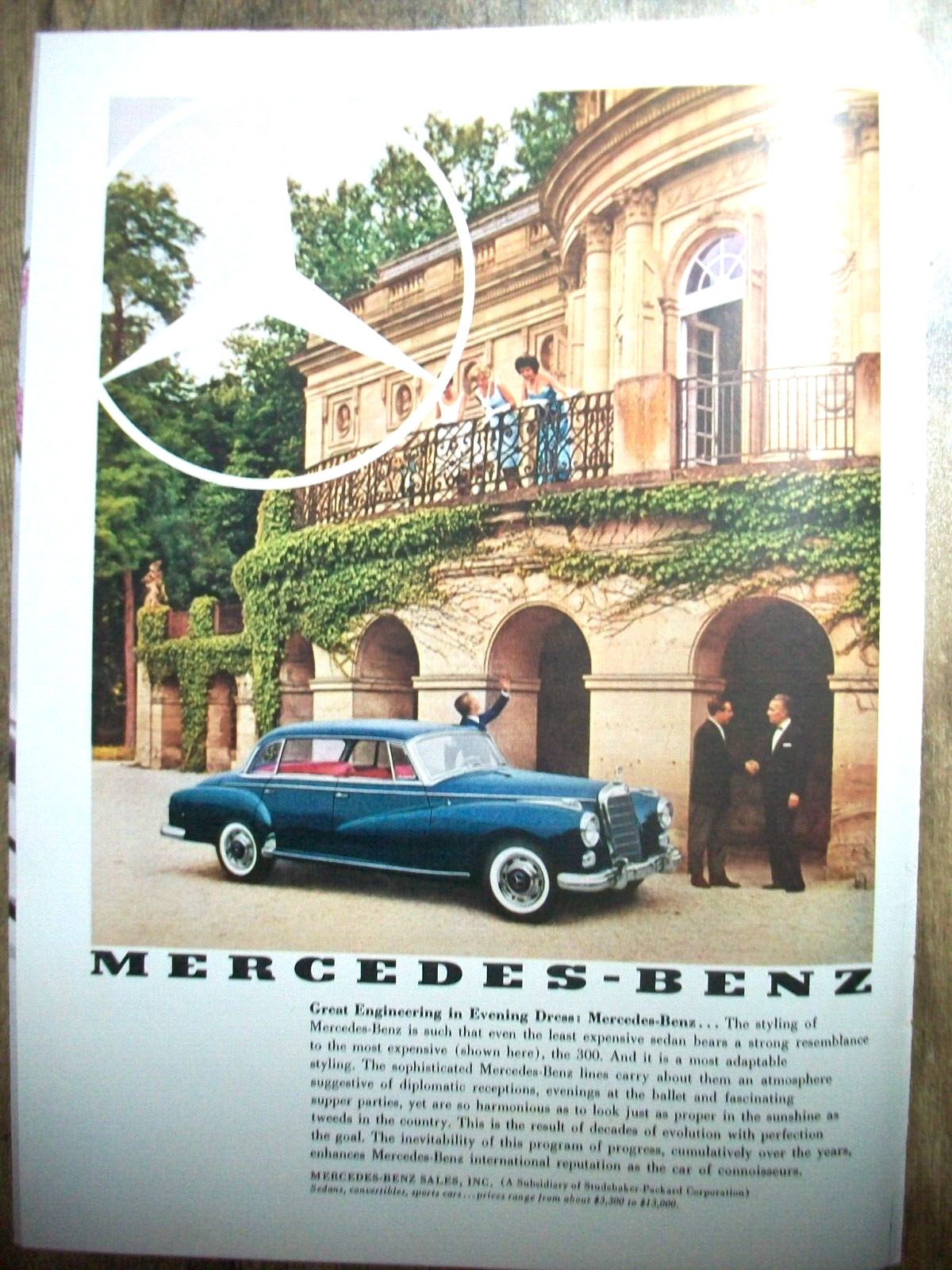 1960 60 Mercedes Benz Mercedes-benz 300 Magazine Color Car Ad - "evening Dress"