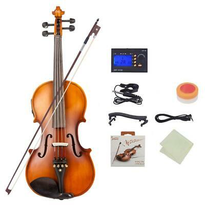 4/4 Full Size Acoustic Eq Violin Fiddle With Bow Rosin Hard Case Matte