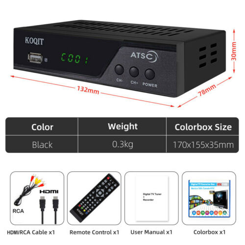 Atsc Digital Converter Box With Recording Media Player Analog Tv Tuner Function