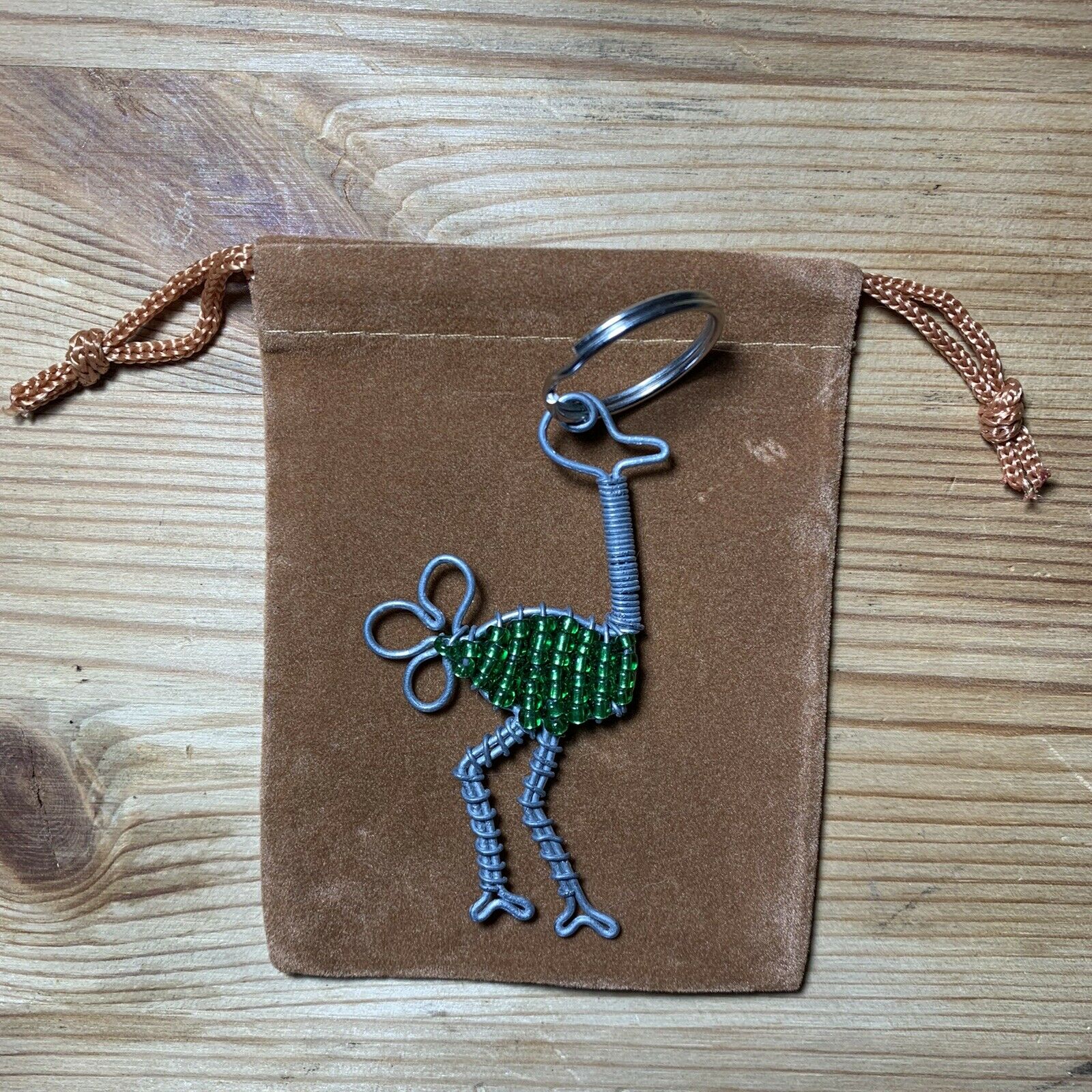 Custom Handmade Bead And Wire Ostrich Key Chain South Africa - Free Shipping