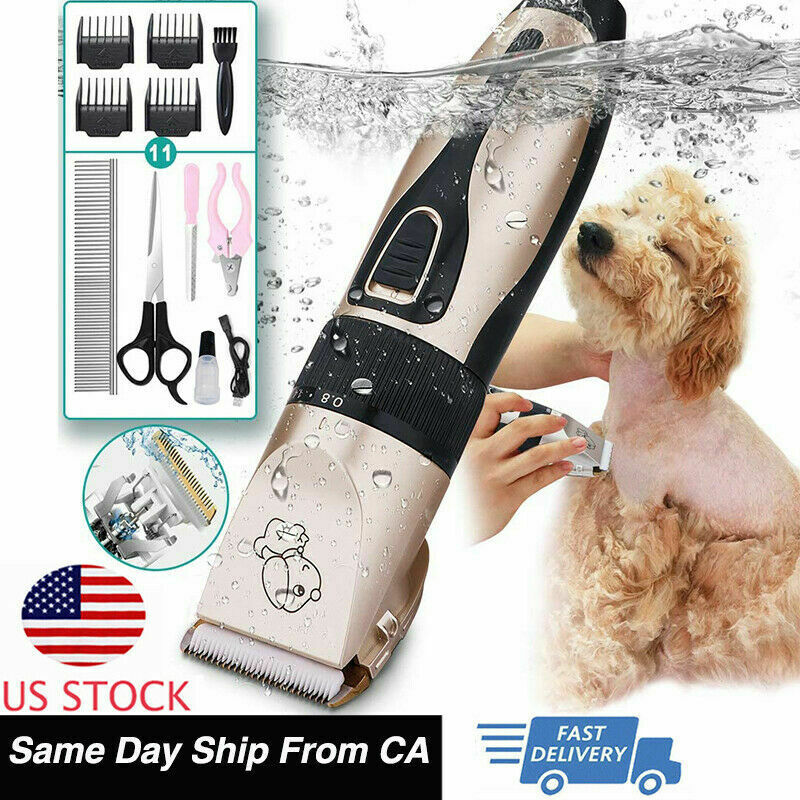 Dog Cat Pet Grooming Kit Rechargeable Cordless Electric Hair Clipper Trimmer