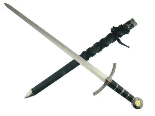 Crusader Knight Of Templar Short Medieval Cosplay Sword Dagger Broadsword Black