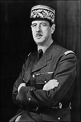 1942-wwii Photo Portrait Of General Charles De Gaulle Of The Free French