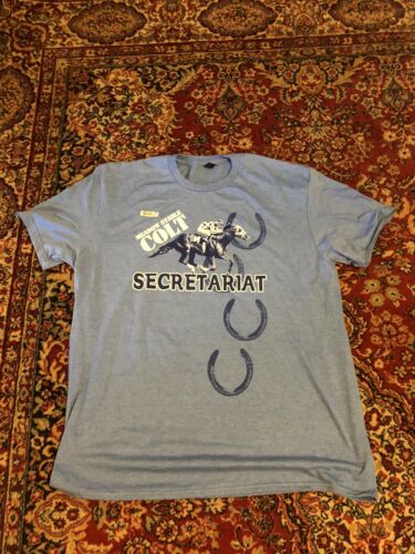 Secretariat Ky Derby Hoofprints Shirt Mens 2xl Blue Nwt.  Meadow Stable Colt 1a