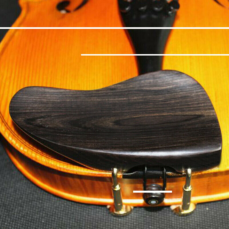 Violin 4/4 Chinrest Ebony Wood With Clamp Screw Fitted Top Quality Natural Color