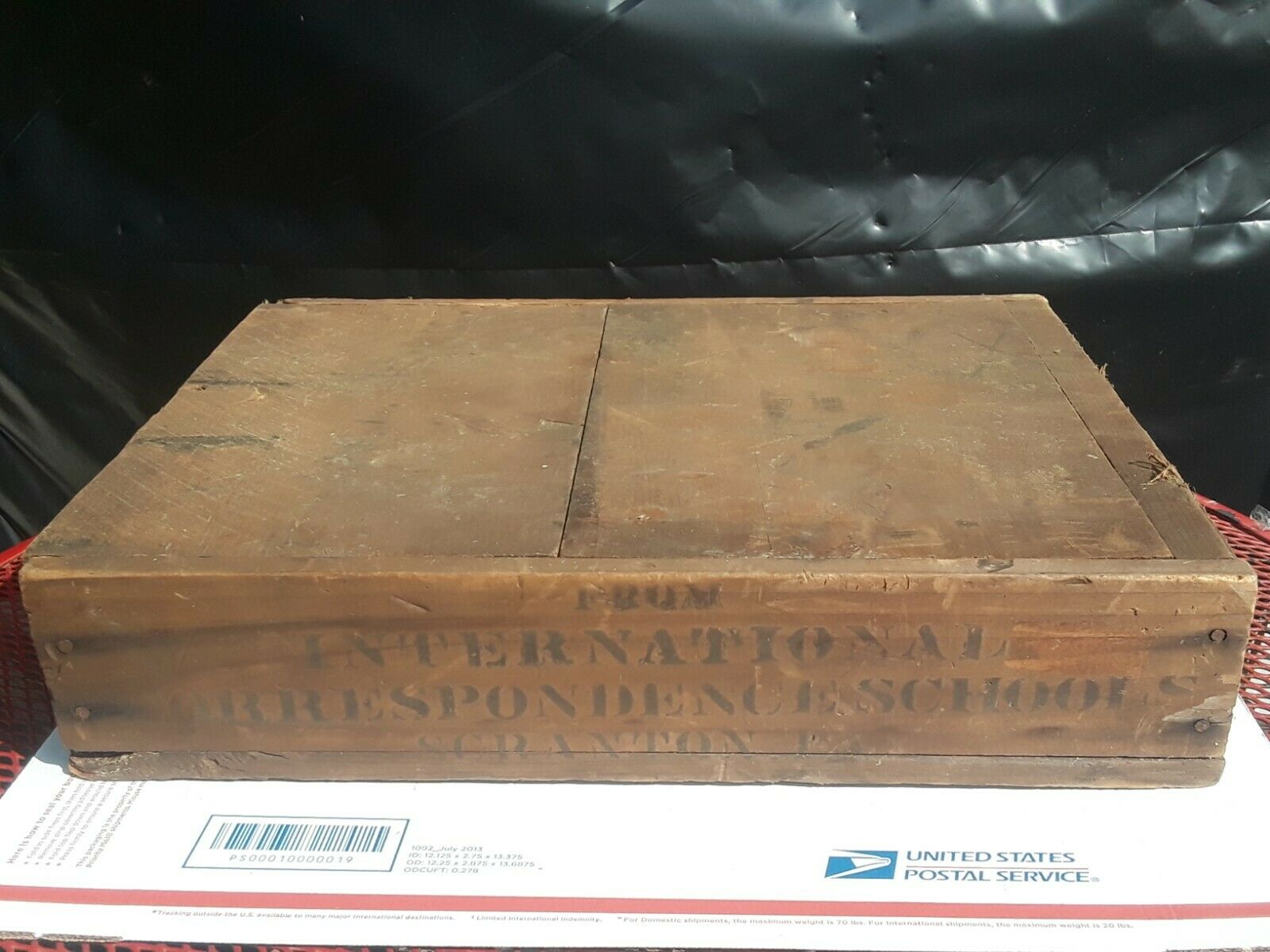 1800's Antique International Correspondence School Wood Shipping Box Scranton,pa