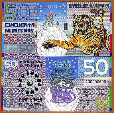 Kamberra, Polymer, 50 Numismas, China Lunar Year 2010, Unc > Tiger