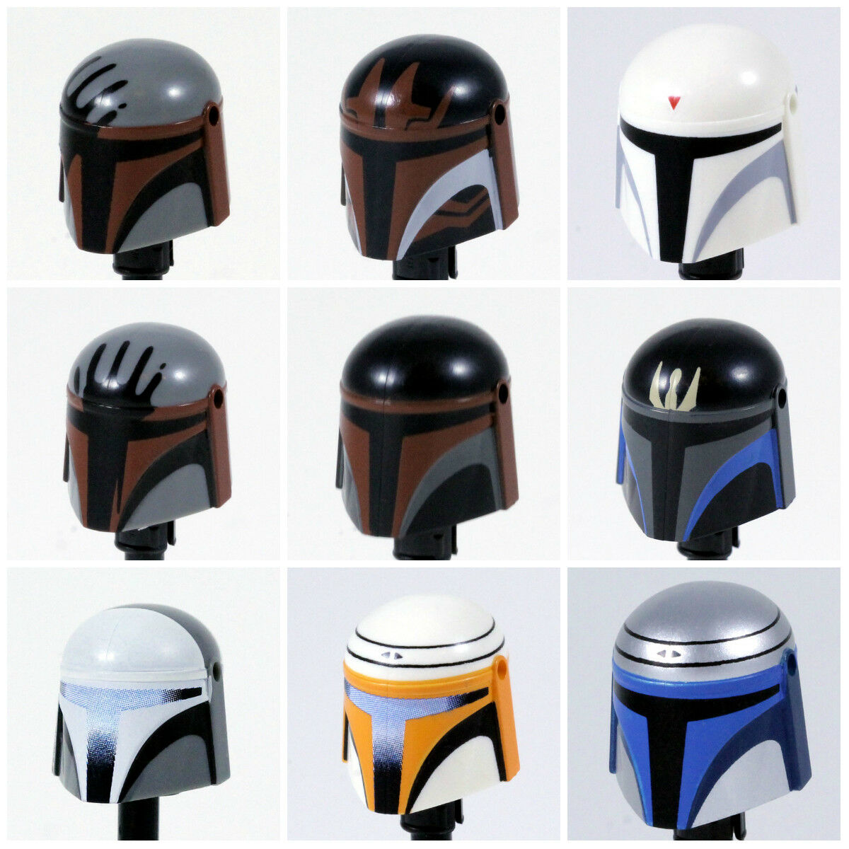 Custom Mandalorian Helmet For Lego Minifigures -pick Color!- Star Wars Clones