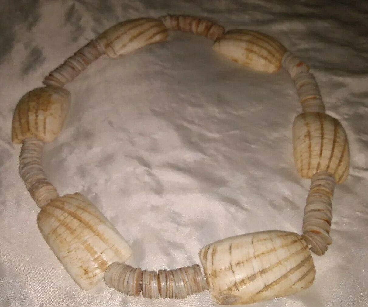 Vintage/antique Big Conch Shell African Made & Tribal Worn Trade Bead Necklace