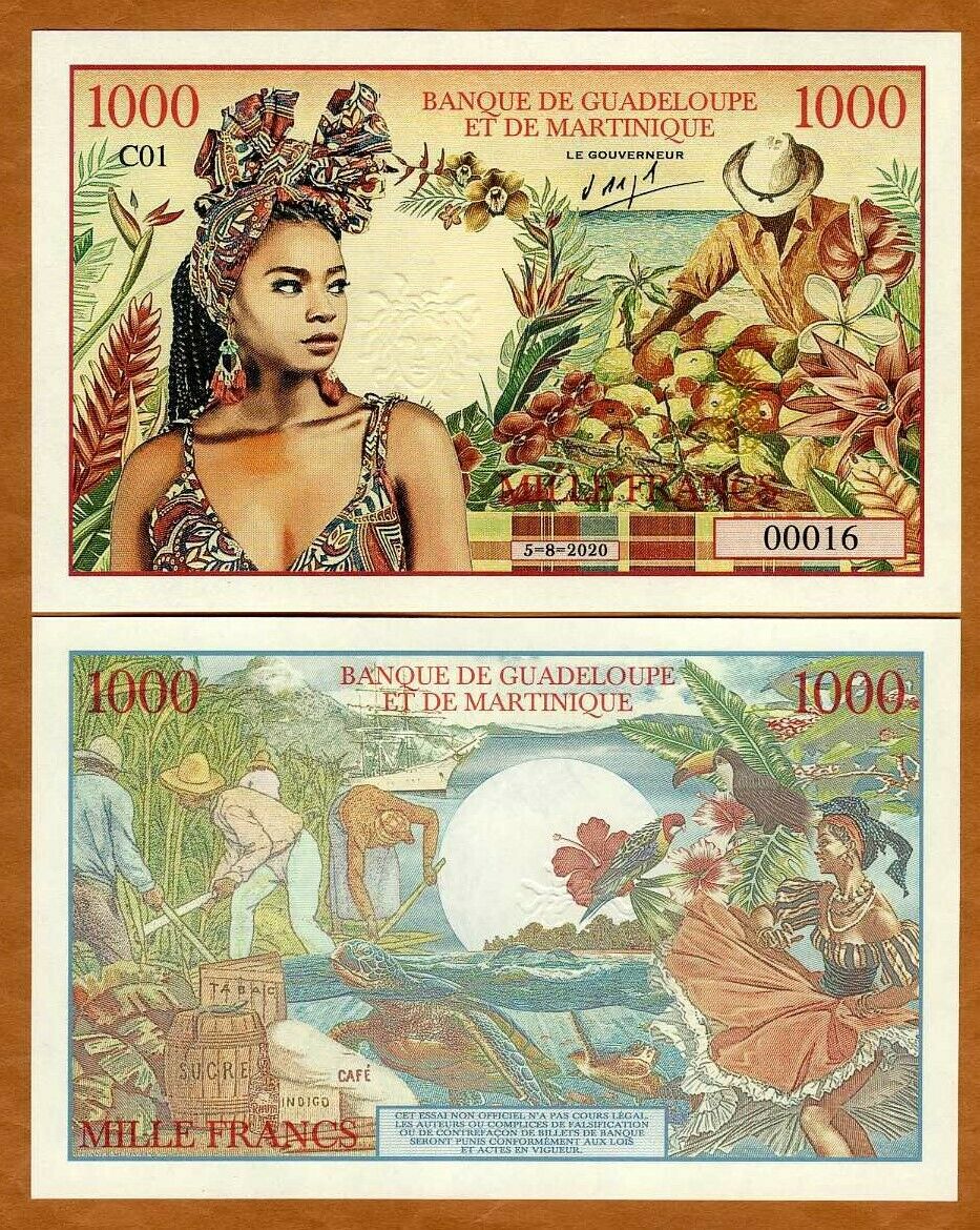 Guadeloupe Martinique, 1000 Francs, 2020-2021 Private Issue Fantasy