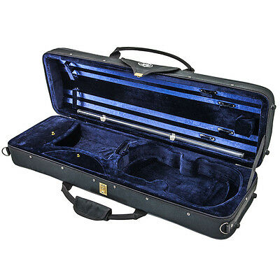 Deluxe Oblong 4/4 Violin Case (blue)+extras Four Bow Holders Lightweight