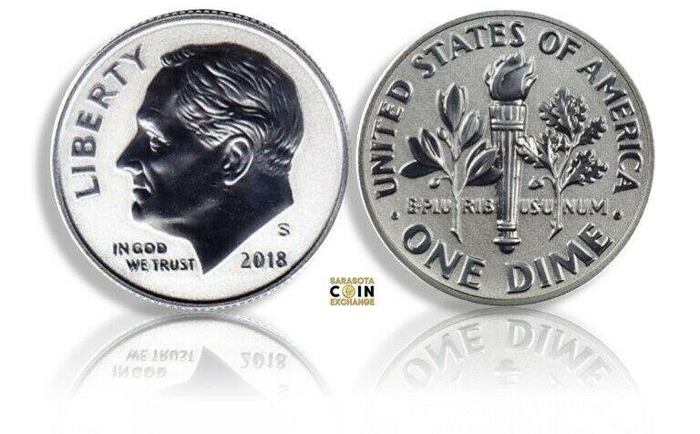 2018 S Silver Reverse Proof Roosevelt Dime Rare Only 200k Minted Dime Only