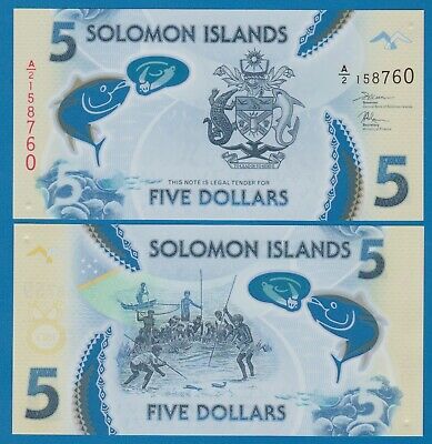 Solomon Islands 5 Dollars P New 2019 Polymer Unc Low Shipping! Combine Free!