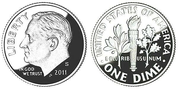 2011 S Proof  Clad Roosevelt Dime (1 Coin)