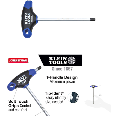 Klein Tools Jth6m25 2.5 Mm Hex Key With Journeyman T-handle, 6-inch Metric