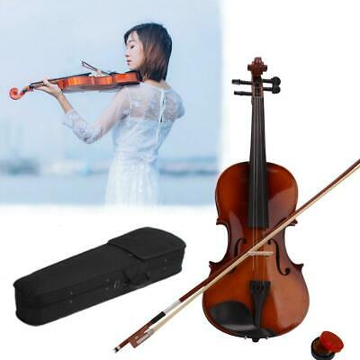 Hot Acoustic Violin 4/4 Full Size With Case And Bow Rosin Natural Color