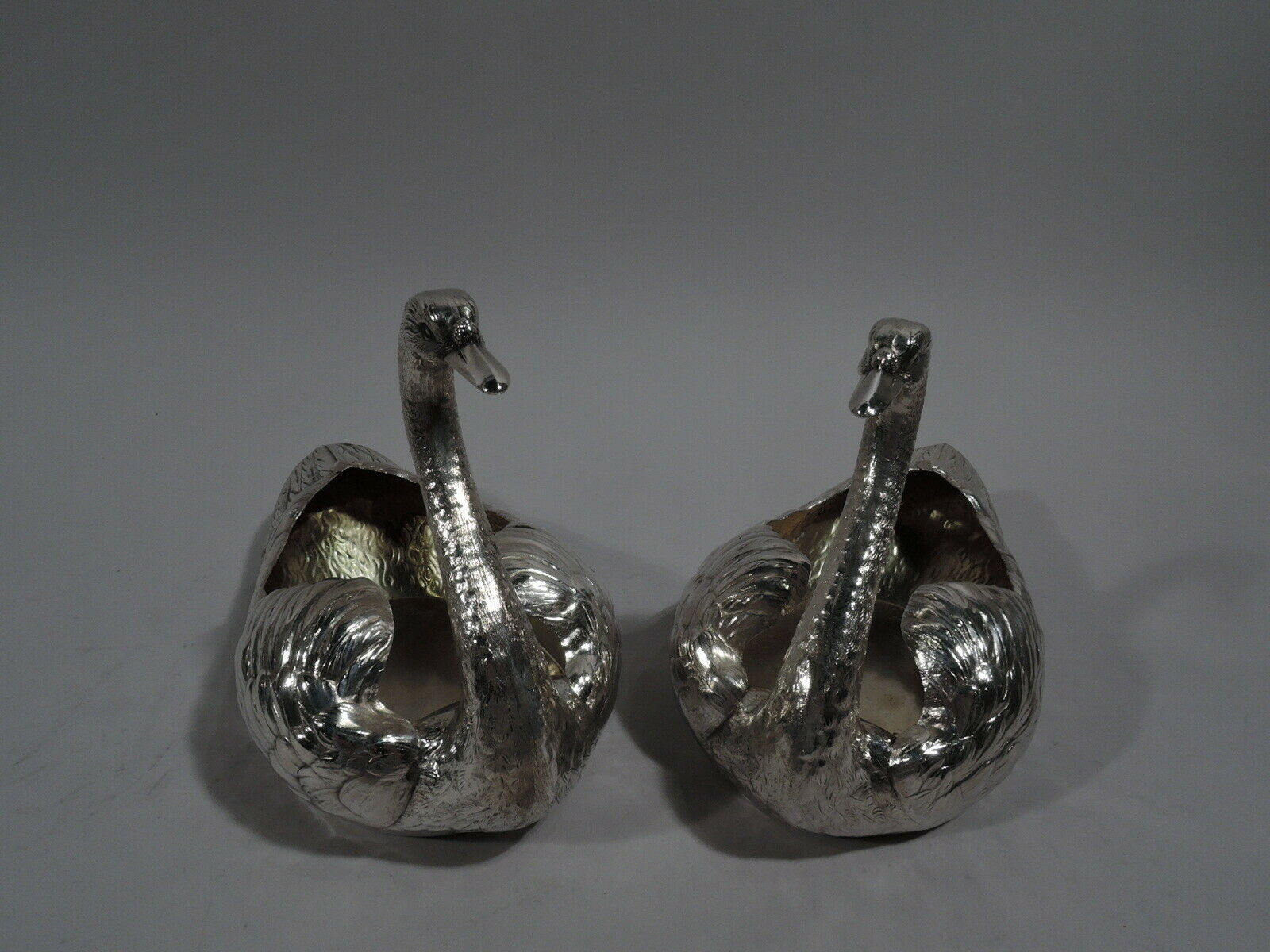 Gorham / Durgin Bowls - 33 - Antique Swans Birds - American Sterling Silver