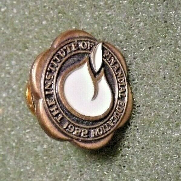 The Institute Of Financial Education 1922 Lapel Pin Back Signed Jostens Vintage