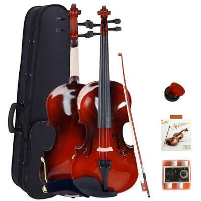 Glarry Maple Wood Natural 4/4 Size Acoustic Violin + Fiddle Accessories