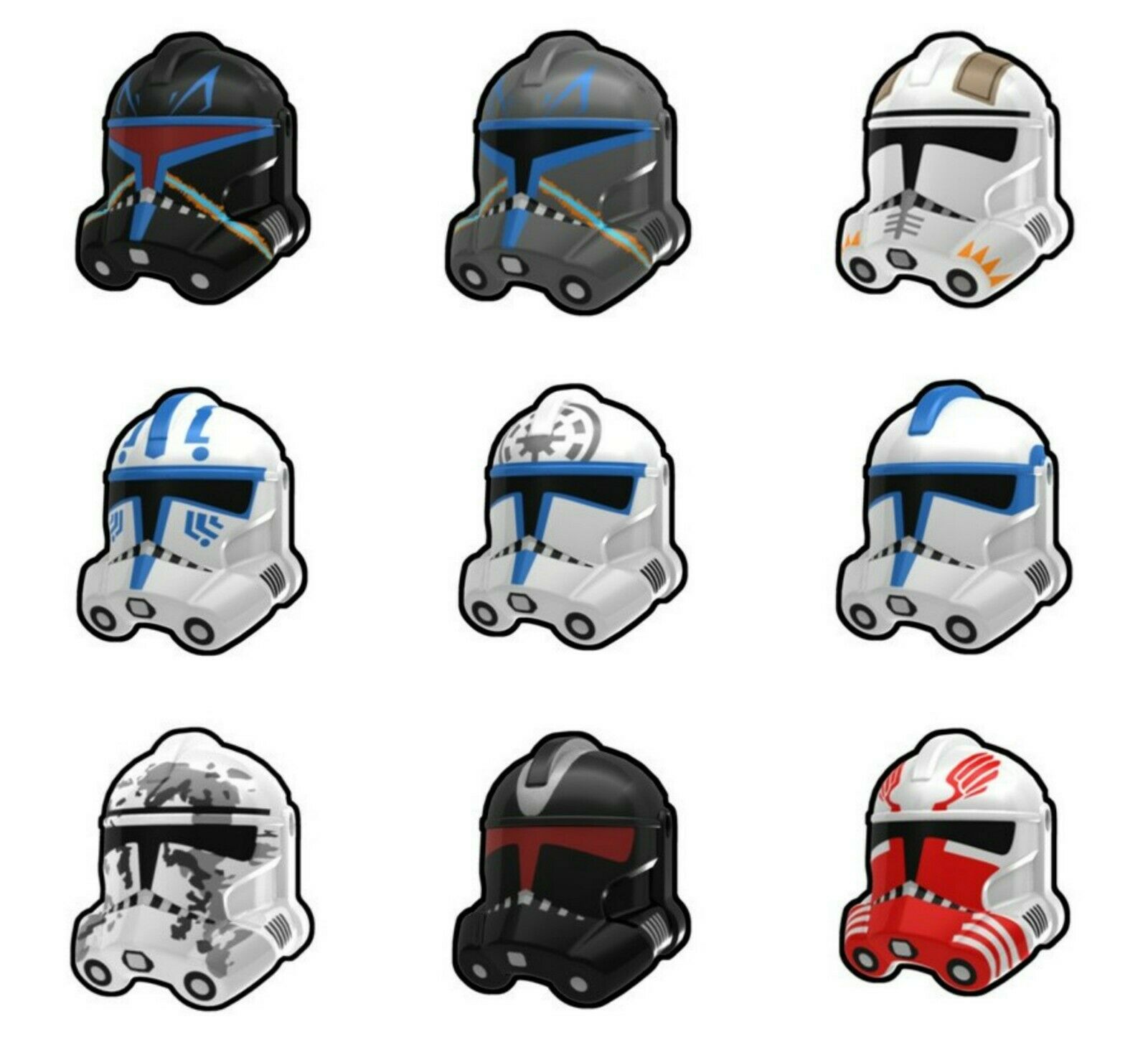 Arealight Custom P2 Clone Trooper Helmet For Star Wars Minifigs -pick Color!