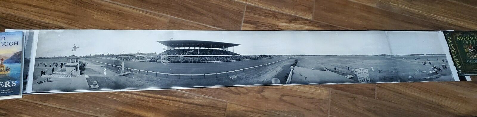 Enormous Panoramic Photo Of 1930s Epsom Downs Horse Racing, Houston, Texas