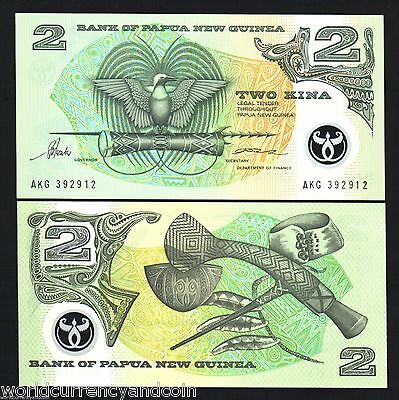 Papua New Guinea 2 Kina P16 A 1996 Polymer Sign 5 Finance Unc Money Bil Banknote
