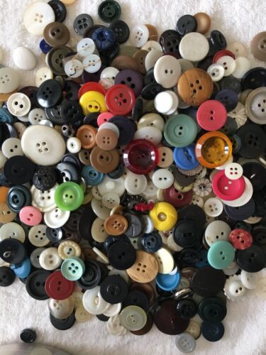 Vtg Old Buttons Lot Of 150+ Mixed Colors Sizes Includes Brights Sewing Crafts