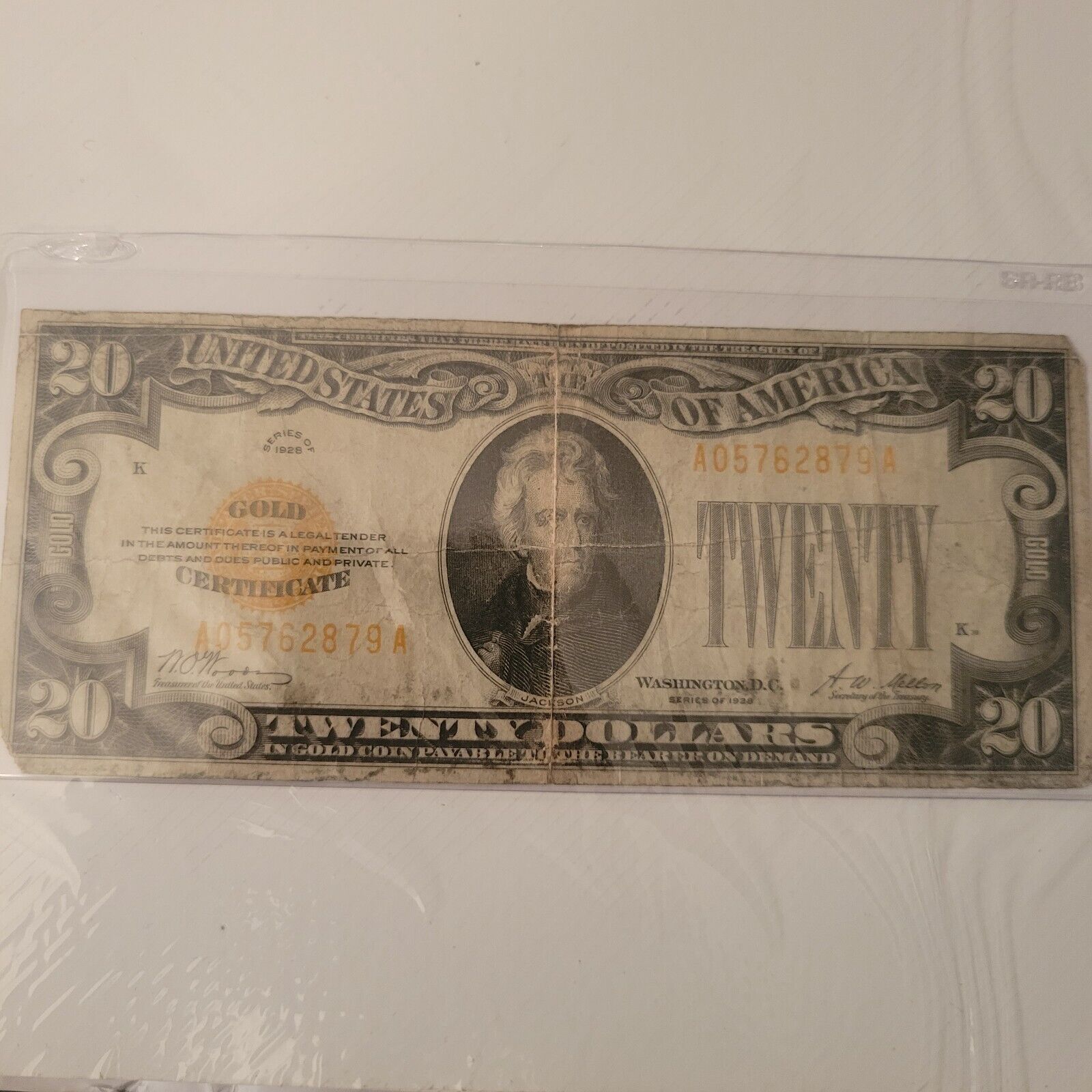 1928 $20 Gold Certificate Usa Twenty Dollars Aa Block Currency Note