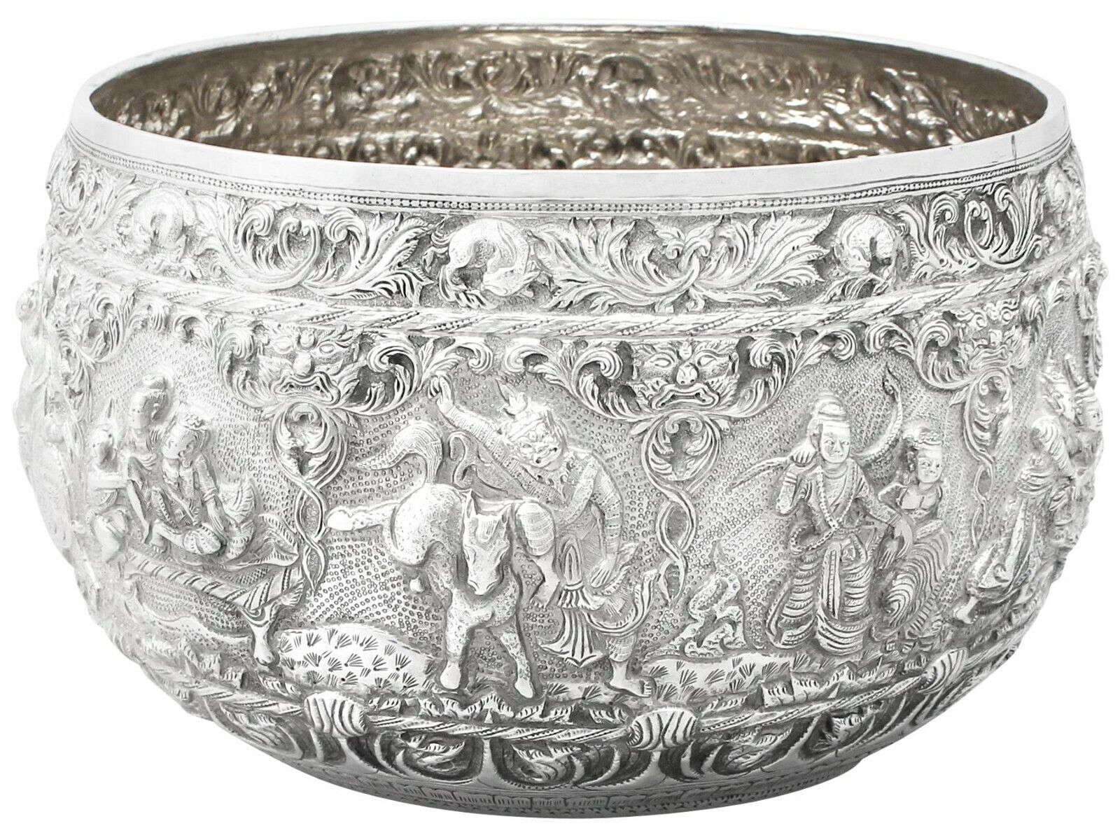 Antique Burmese Silver Thabeik Bowl Circa 1880 Height 17.3cm 1728g