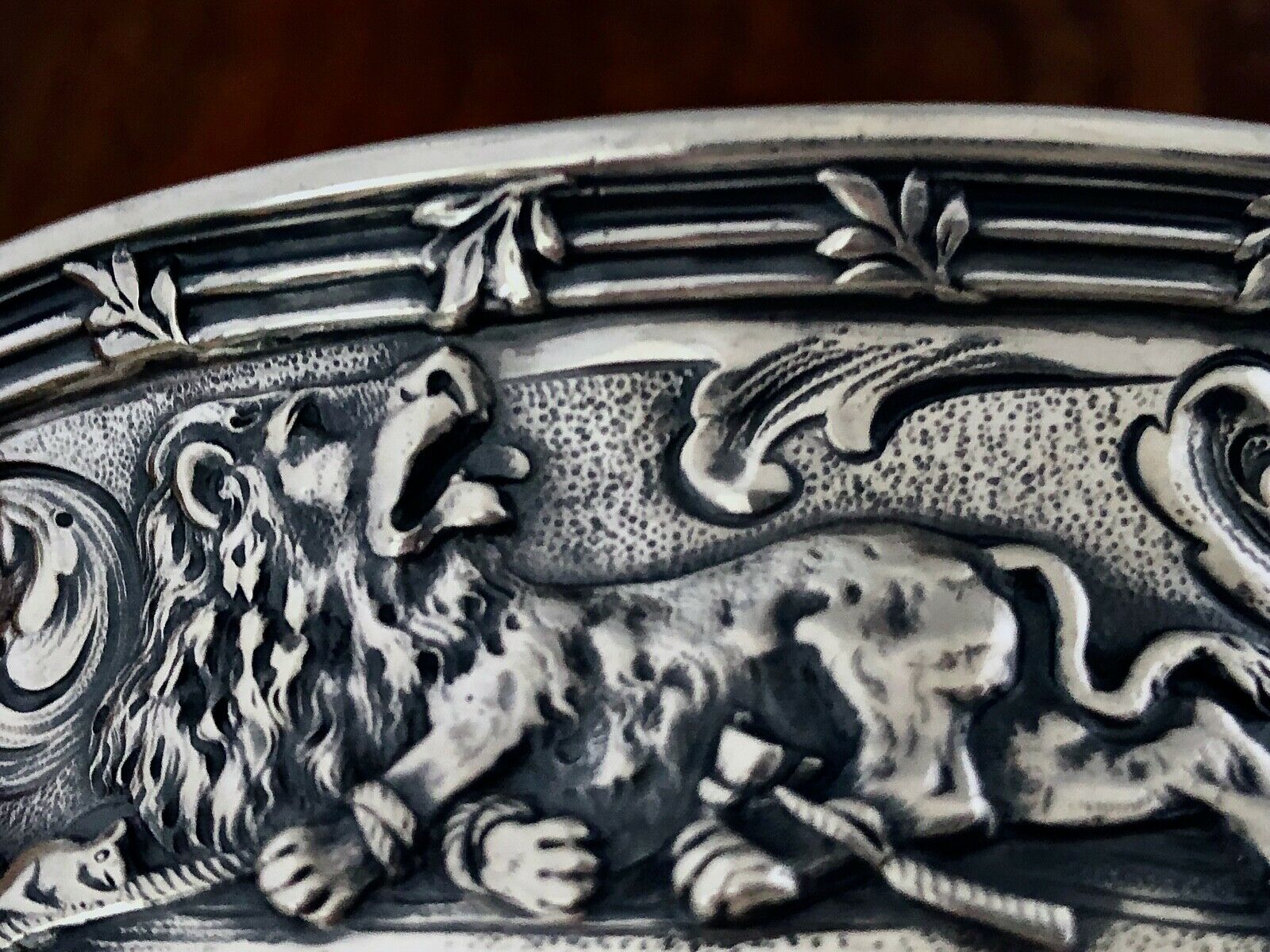 Rare Tiffany & Co Sterling Silver Porringer Aesops Fables Lion, Mouse; Ox / Frog