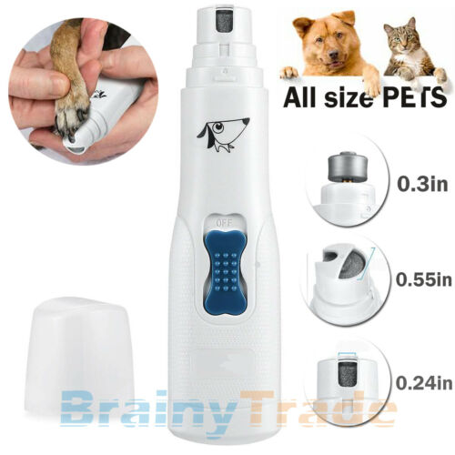 Electric Dog Cat Nail Grinder Trimmer Grooming Tool Clipper For All Size Pet