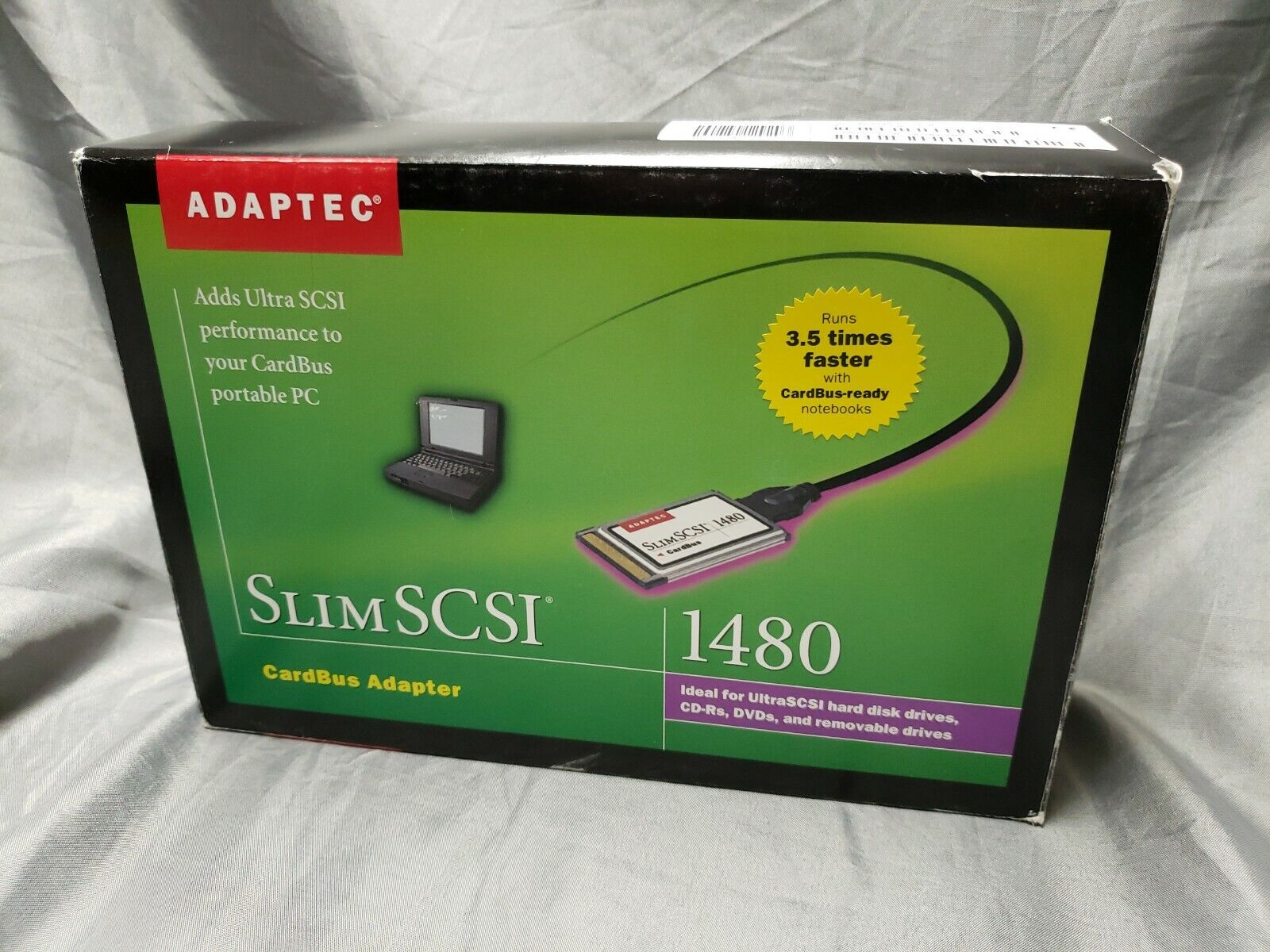 Adaptec Slimscsi Apa-1480 Cardbus To Ultra Scsi Adapter With Cable