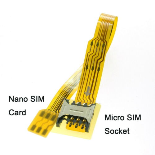 Jimier Male To Female Micro Sim Card To Nano Sim Kit Extension Soft Flat Cable