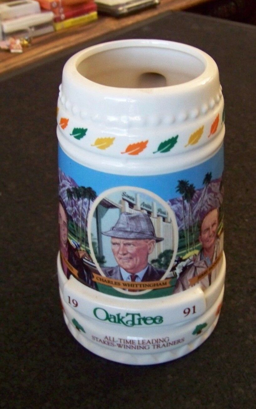 Oak Tree 1991 Horse Racing Ceramic Stein All-time Leading Stakes Winning Trainer