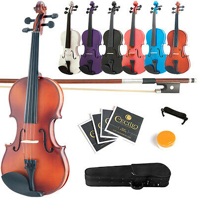 Mendini Solid Wood Violin Size 4/4 3/4 1/2 1/4 1/8