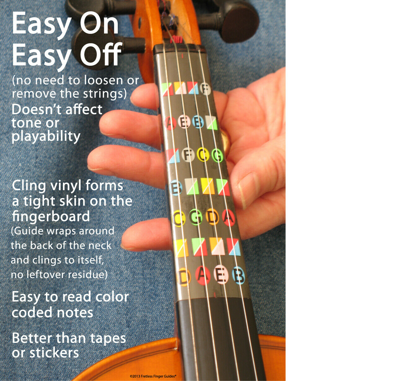 Fretless Finger Guides 4/4 Beginner Violin Finger Guide Learn To Play Violin