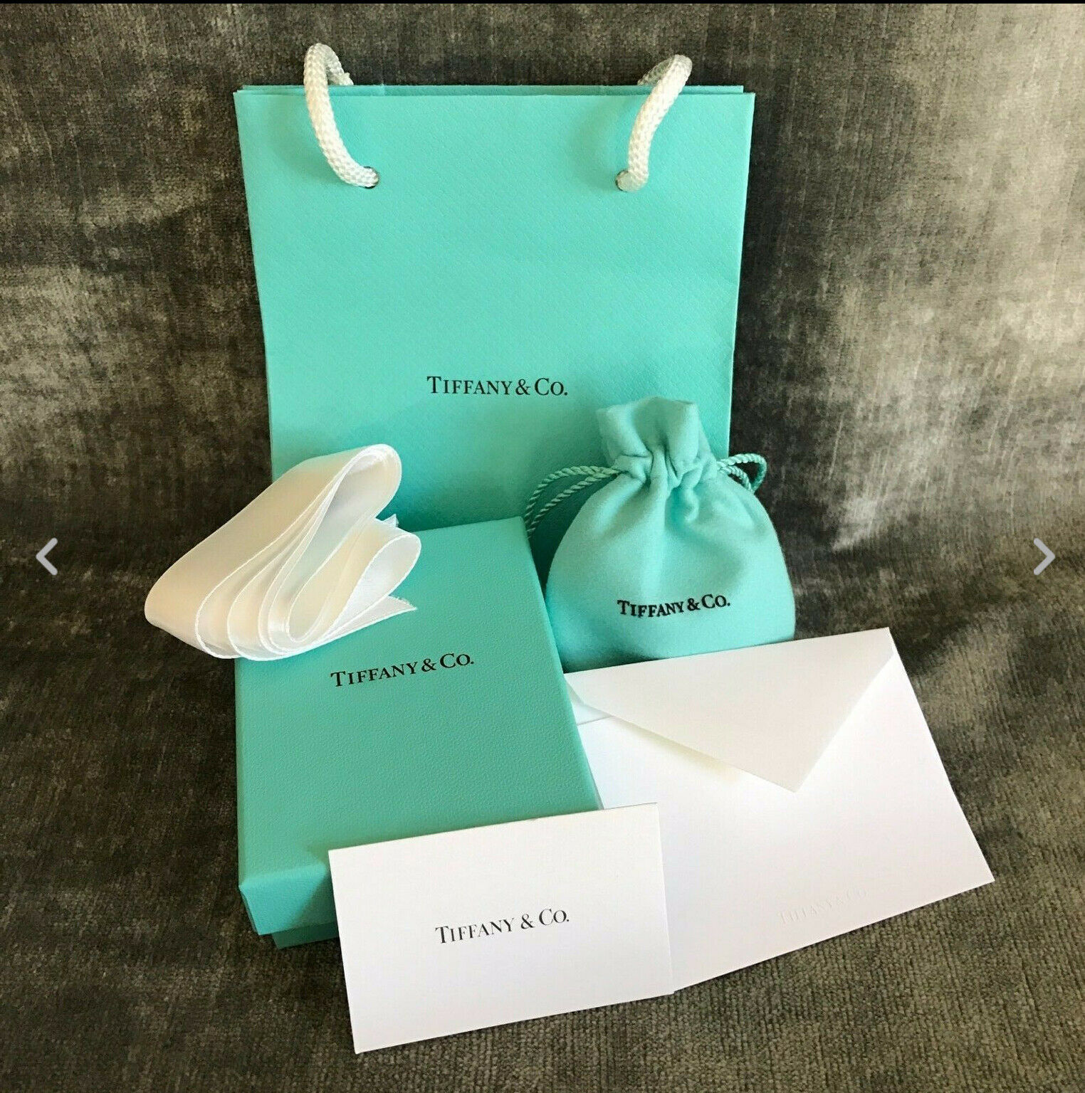 Tiffany & Co New Empty Blue Box Suede Pouch Gift Bag Polishing Cloth Packaging