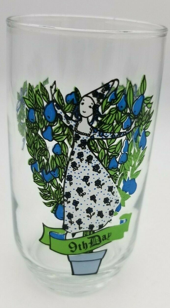 9th Day Of Christmas 9 Ladies Dancing Anchor Hocking Glass Free Shipping!